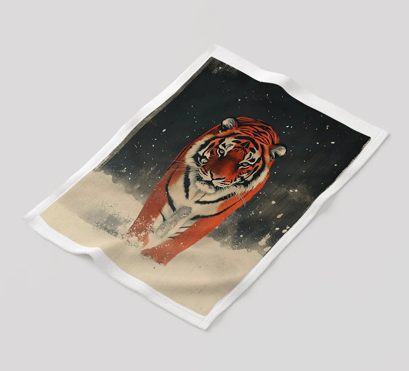 Tiger fleece blanket by Nikis Art Studio