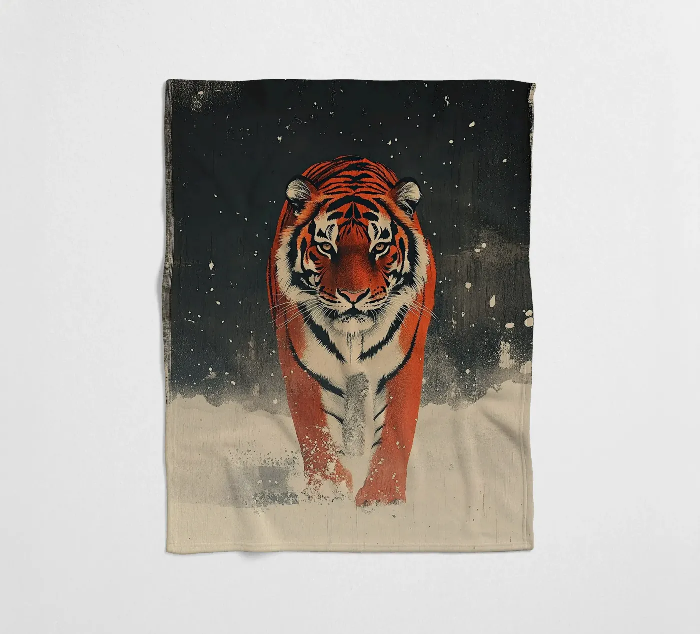 Tiger fleece blanket by Nikis Art Studio