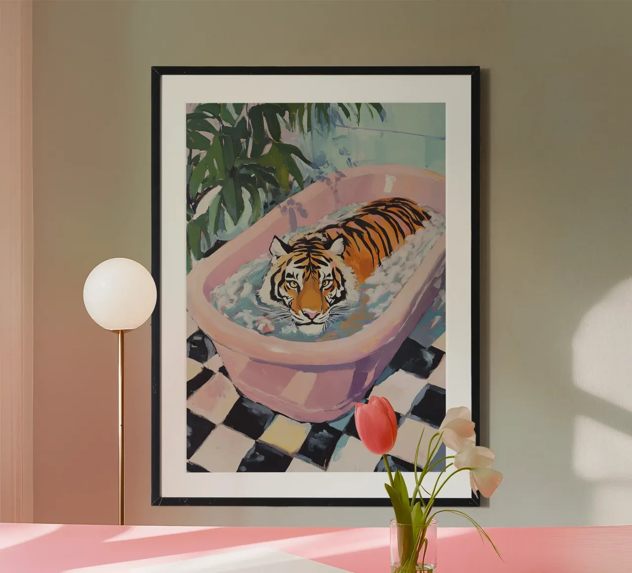 La tigre in bagno carta hahnemühle da Nikis Art Studio