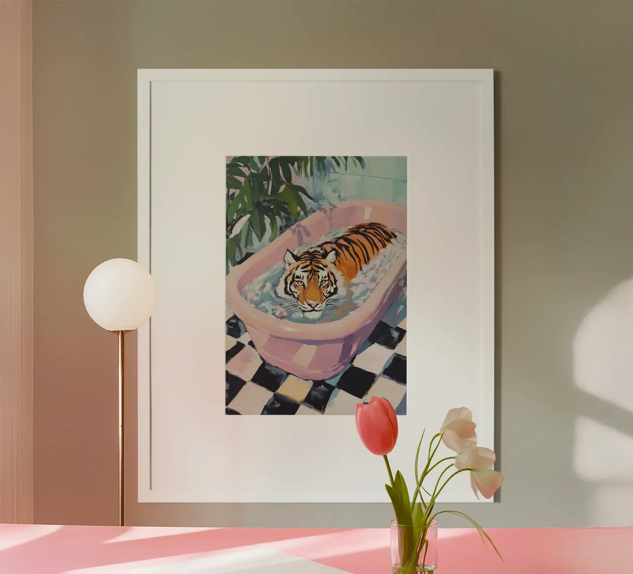 La tigre in bagno carta hahnemühle da Nikis Art Studio
