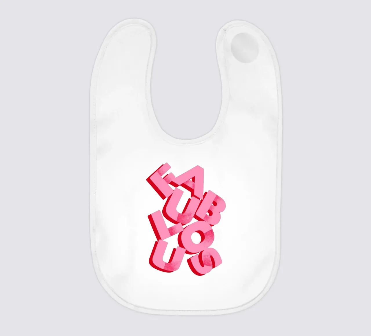 Fabulous Pink Typography on Red Background baby bib by showmemars
