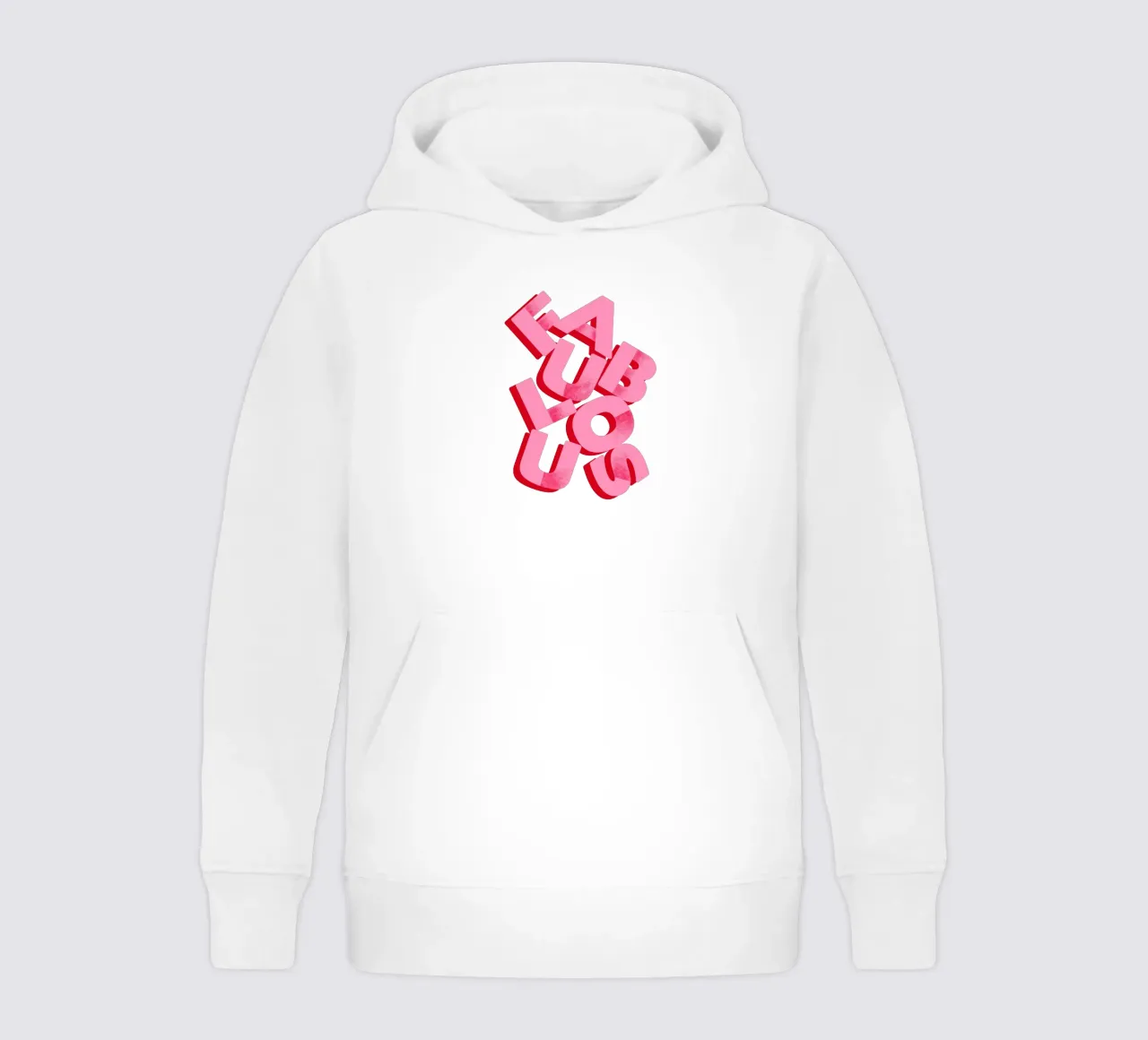 Fabulous Pink Typography on Red Background kids hoodie by showmemars