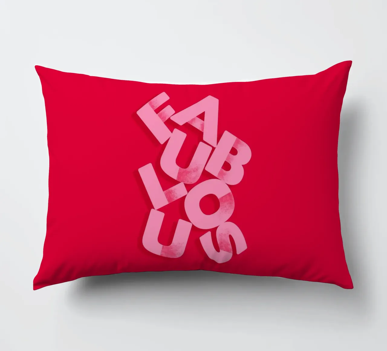 Fabulous Pink Typography on Red Background decorative cushion by showmemars