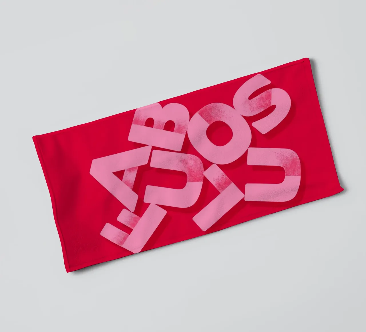 Fabelhafte rosa Typografie auf rotem Hintergrund Handtuch von showmemars