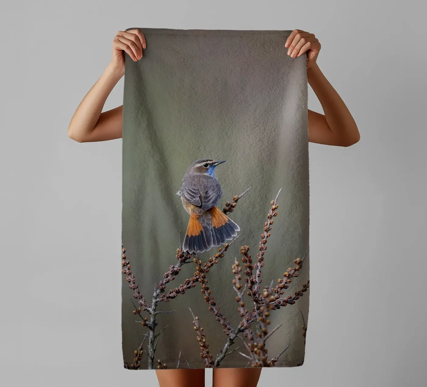 Bluethroat towel by Tom's Wildlife