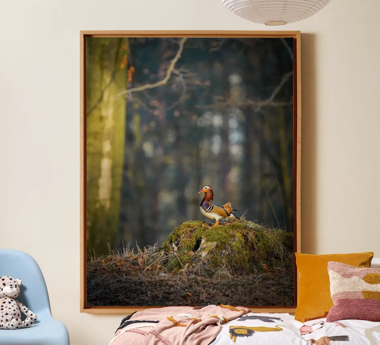 Mandarin Duck canvas with Floater frame by Tom's Wildlife