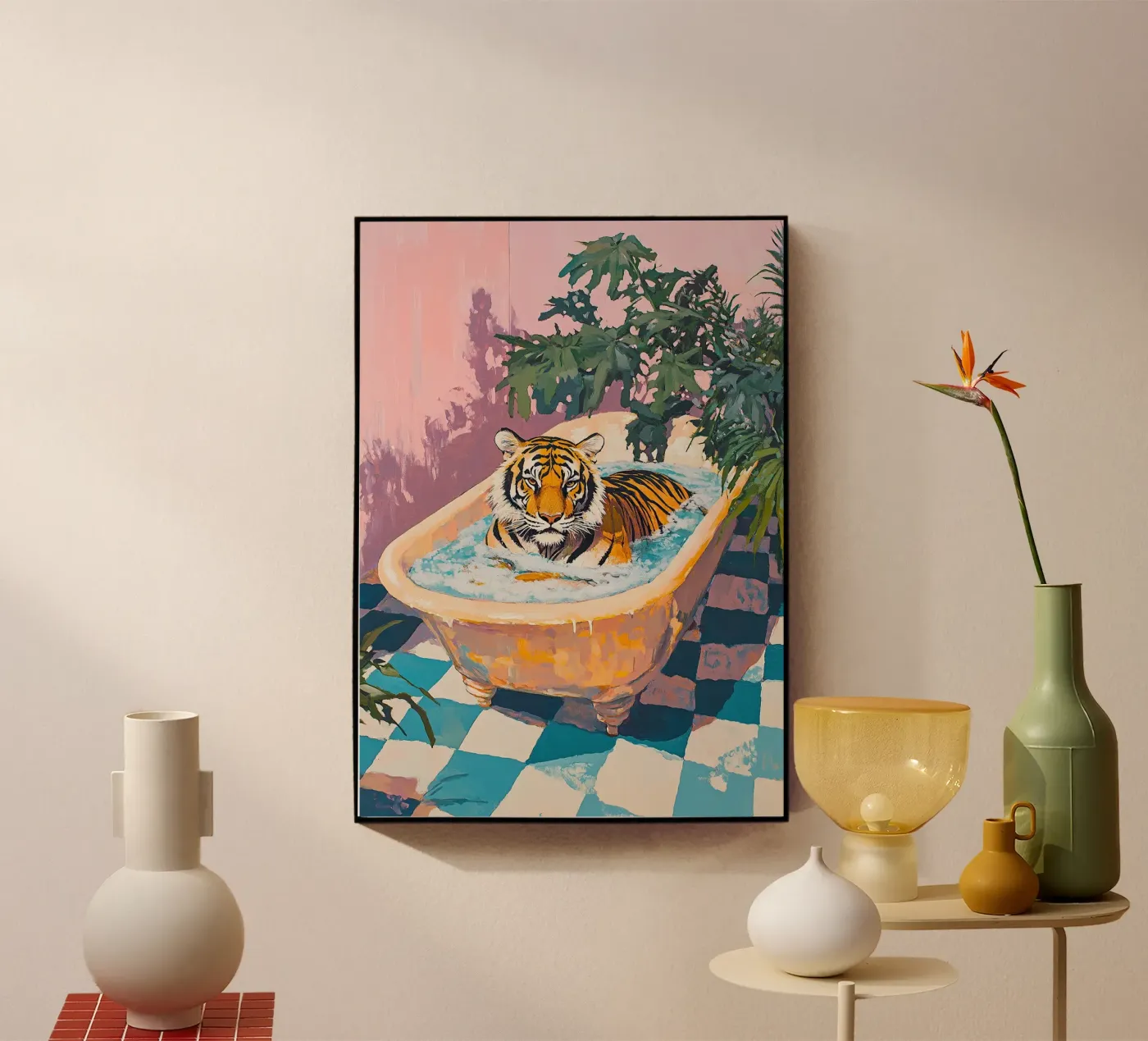 Tiger Acryl-Glas von Nikis Art Studio