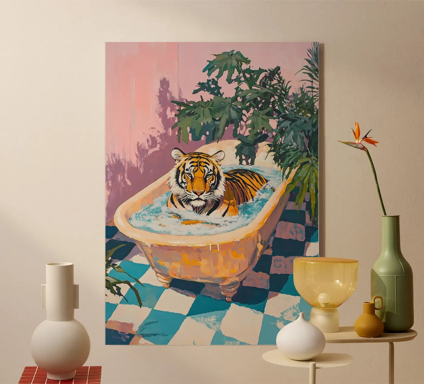 Tiger Acryl-Glas von Nikis Art Studio