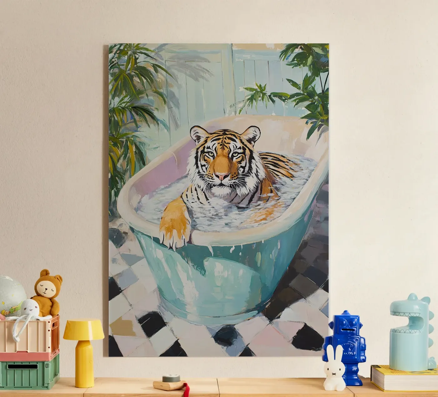 Tijger acryl van Nikis Art Studio