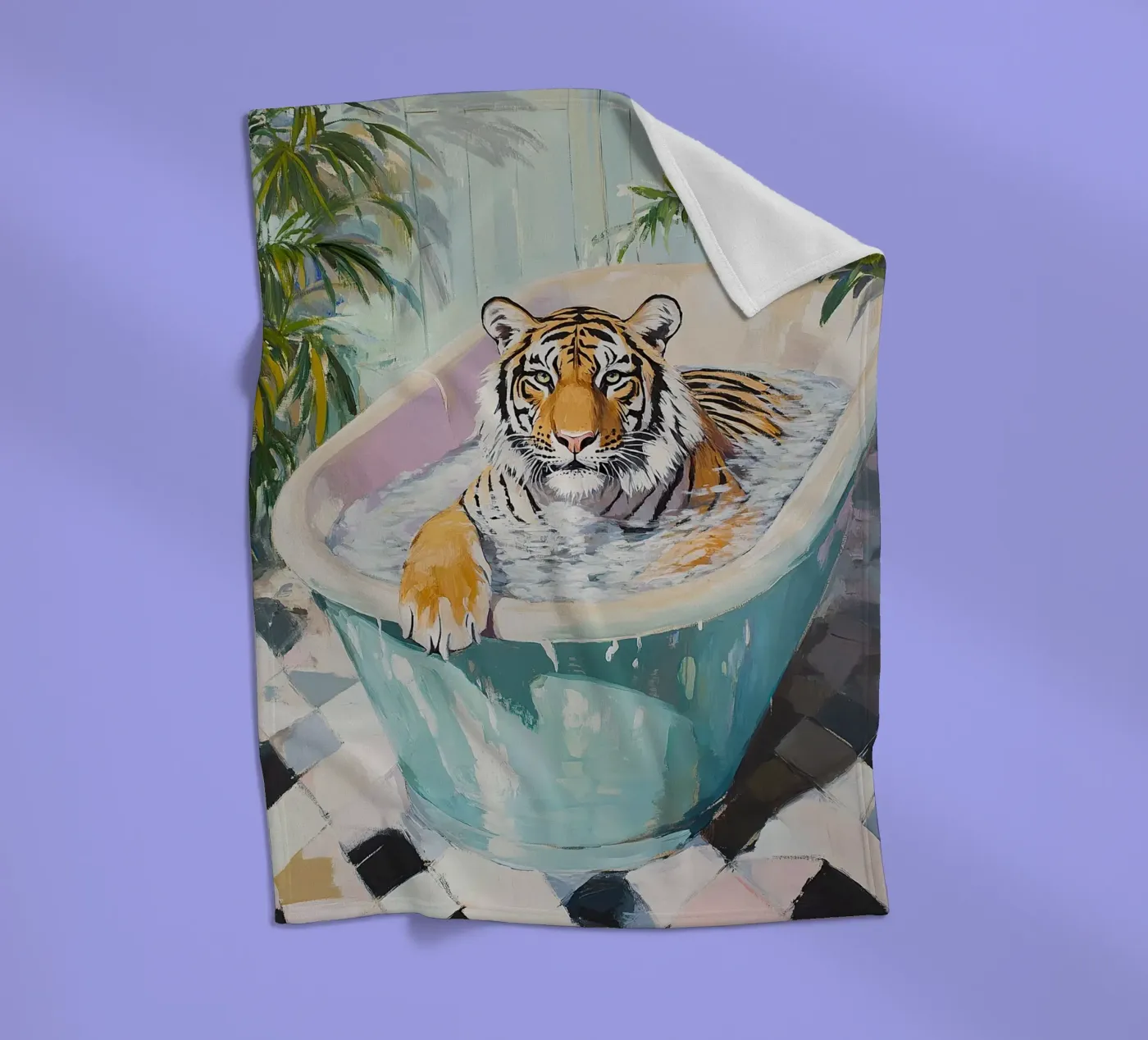 Tiger Fleecedecke von Nikis Art Studio