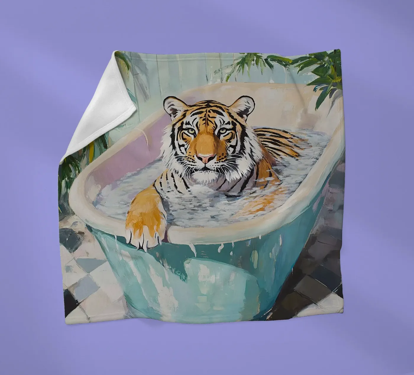 Tiger Fleecedecke von Nikis Art Studio