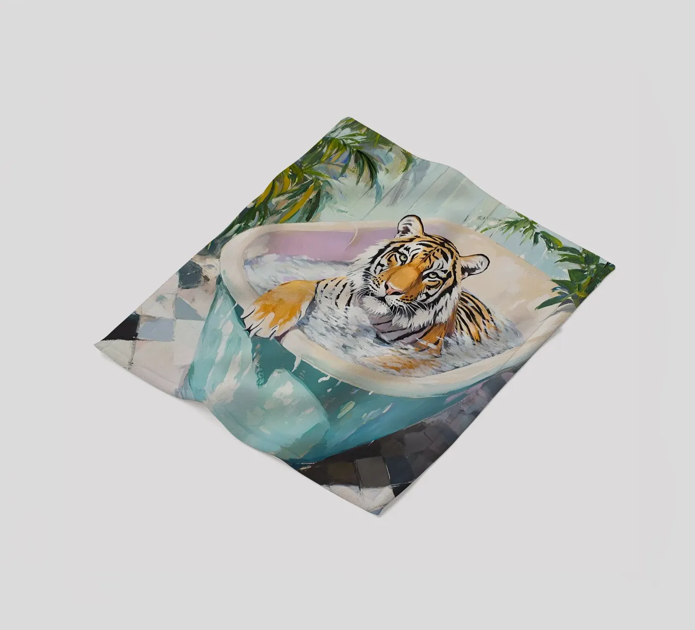 Tiger Fleecedecke von Nikis Art Studio