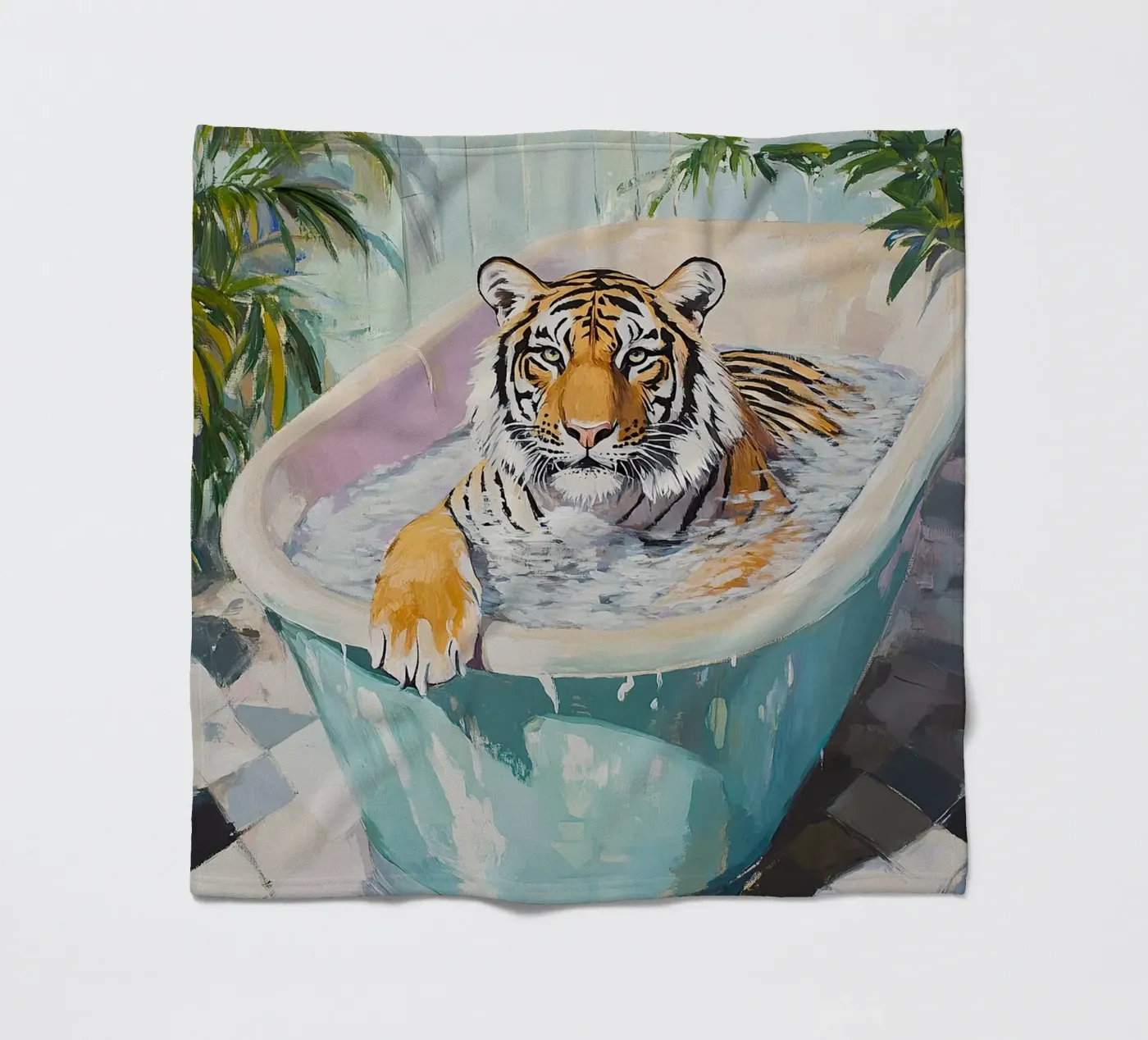 Tiger Fleecedecke von Nikis Art Studio