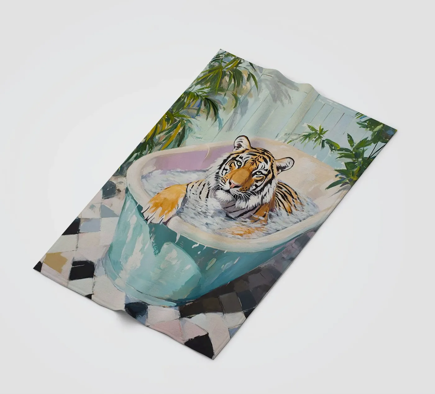 Tiger Fleecedecke von Nikis Art Studio