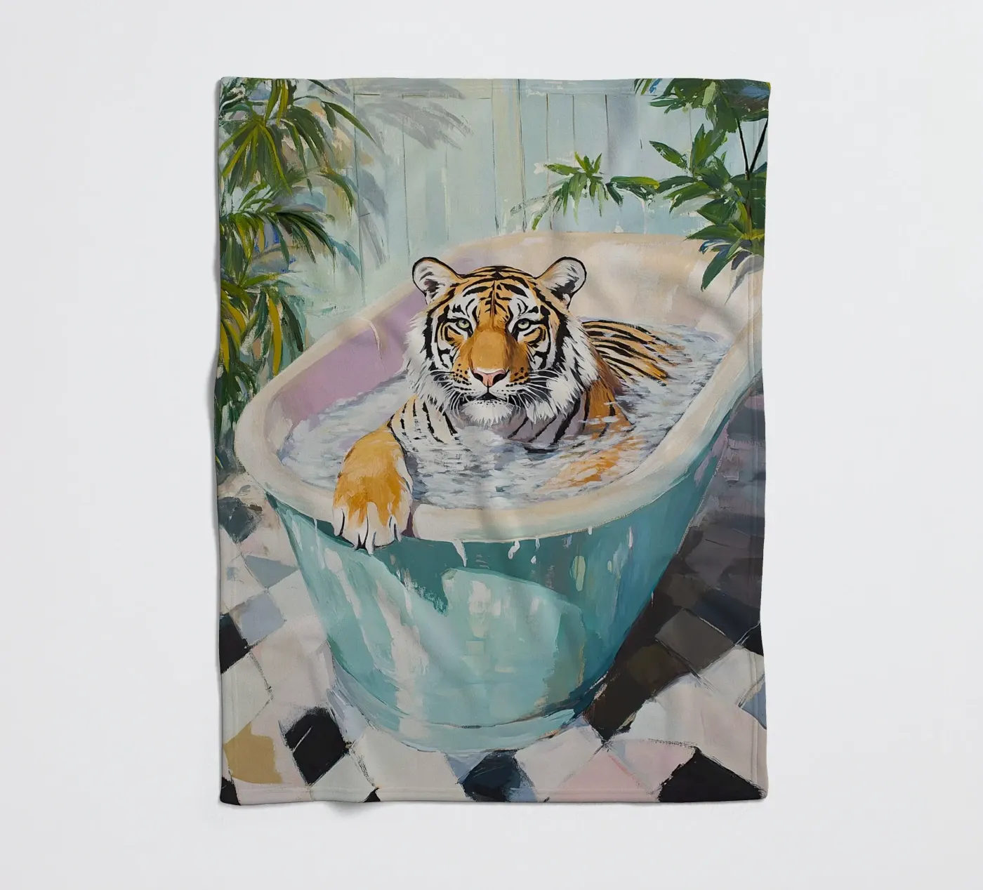 Tiger Fleecedecke von Nikis Art Studio