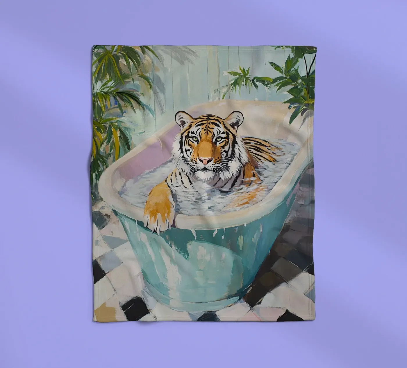 Tiger Fleecedecke von Nikis Art Studio