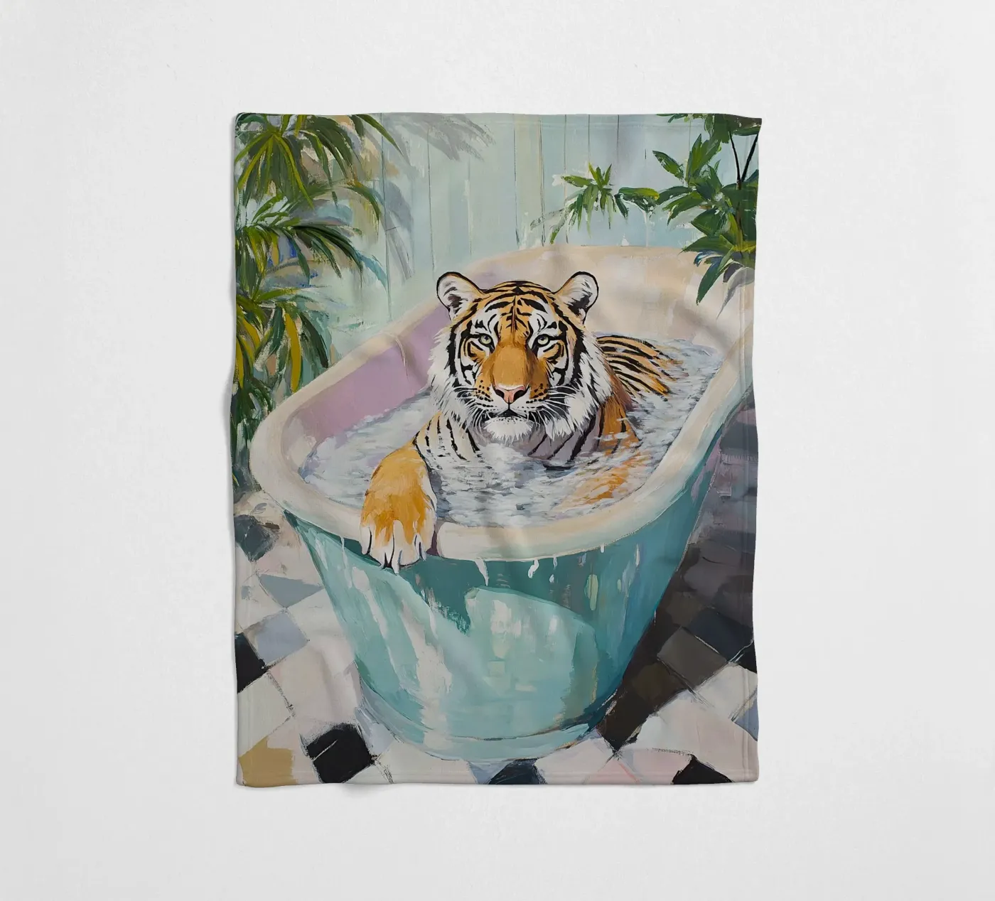 Tiger Fleecedecke von Nikis Art Studio