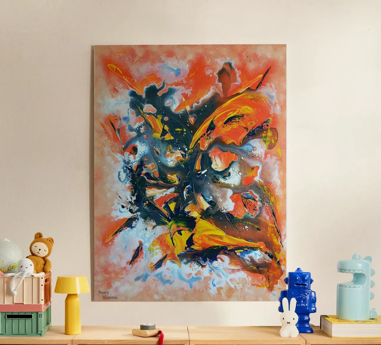 BURNING LOVE plexiglass da Thierry Vobmann Abstract painting