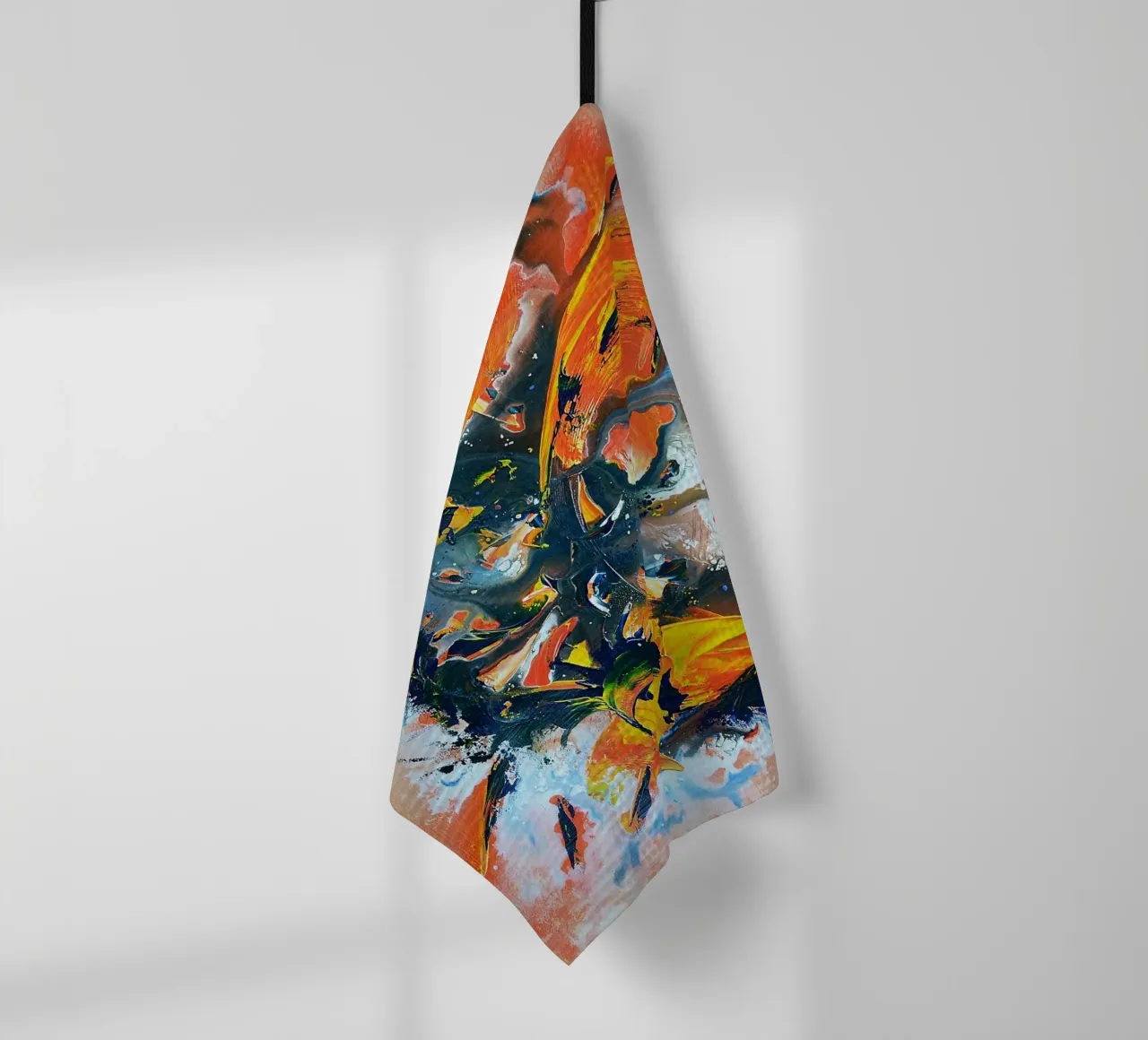 BURNING LOVE tea towel by Thierry Vobmann Abstract painting