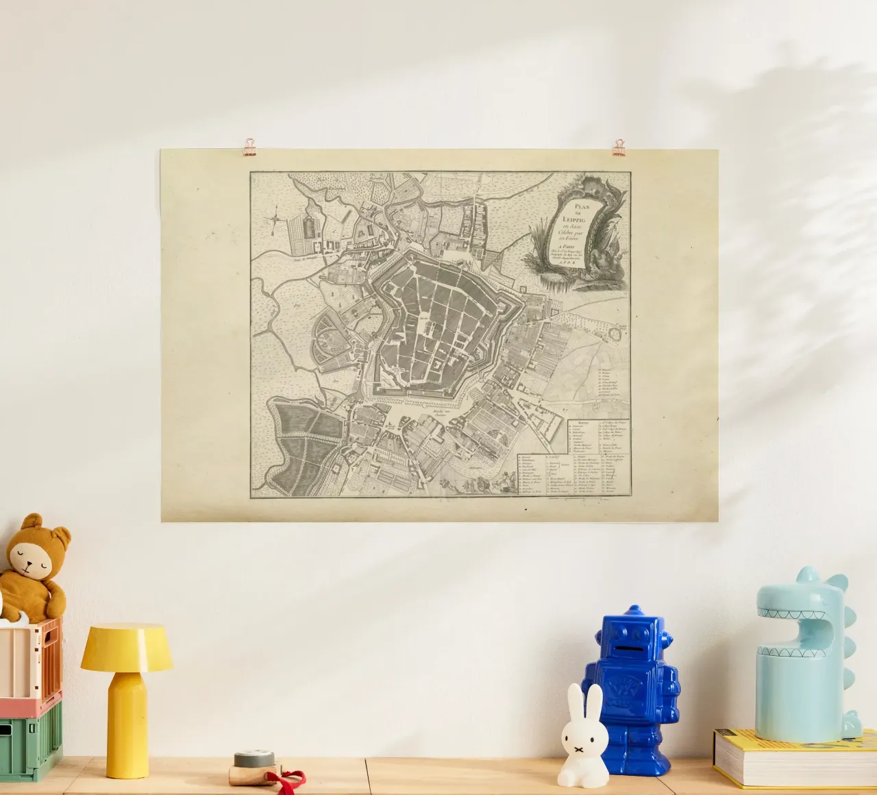 Leipzig, Germany, 1757 poster con telaio in alluminio da Artokoloro Quint Lox Ltd