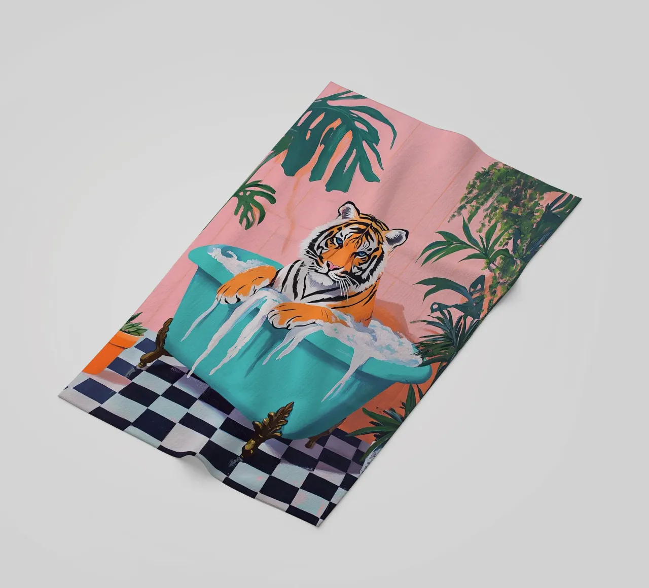 La tigre in bagno telo mare da Nikis Art Studio