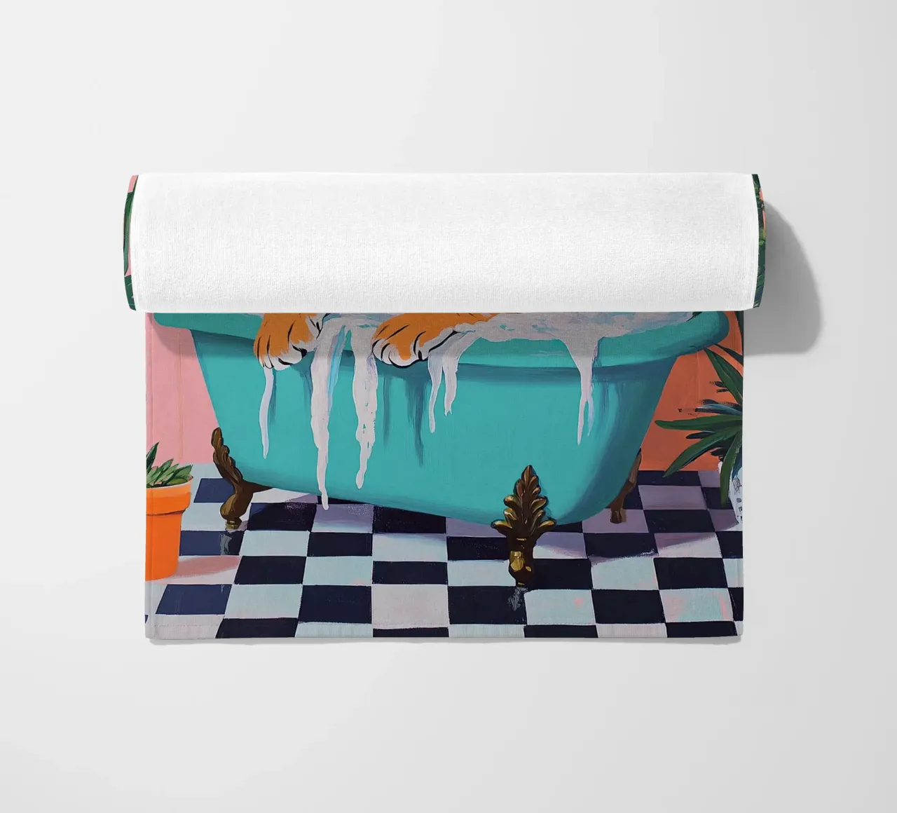 La tigre in bagno telo mare da Nikis Art Studio