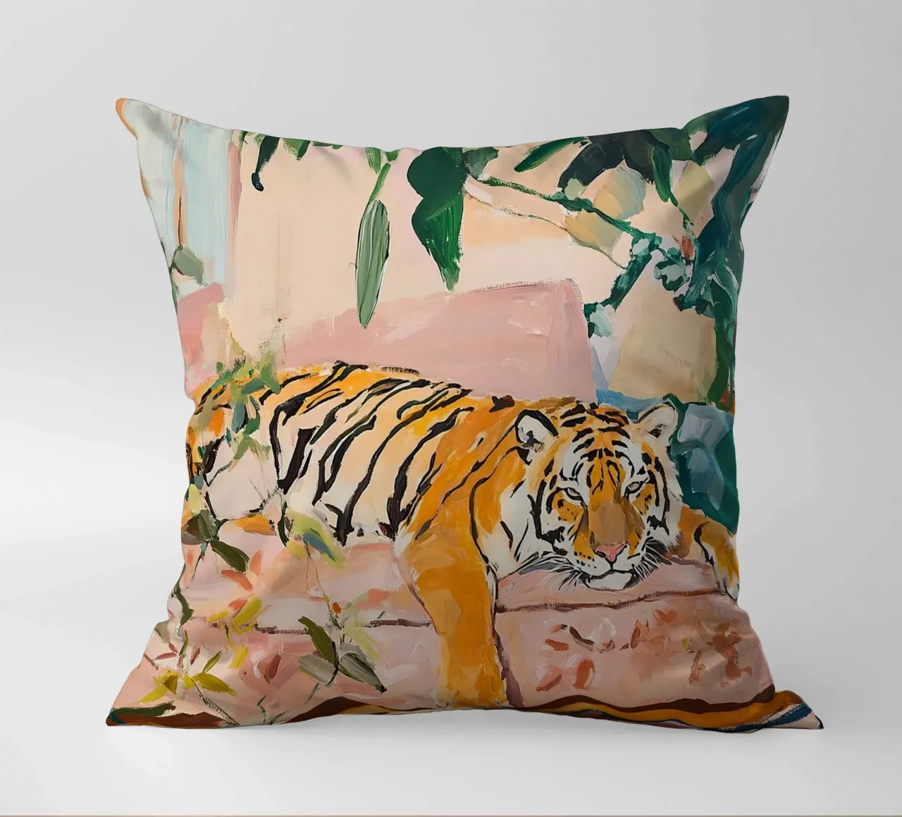 Una tigre sul divano cuscino da Nikis Art Studio
