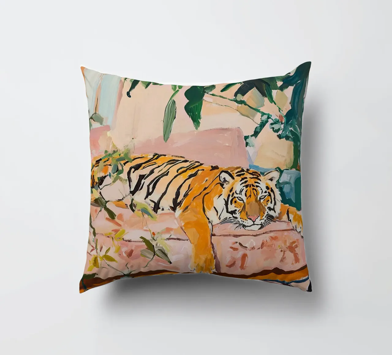 Una tigre sul divano cuscino da Nikis Art Studio