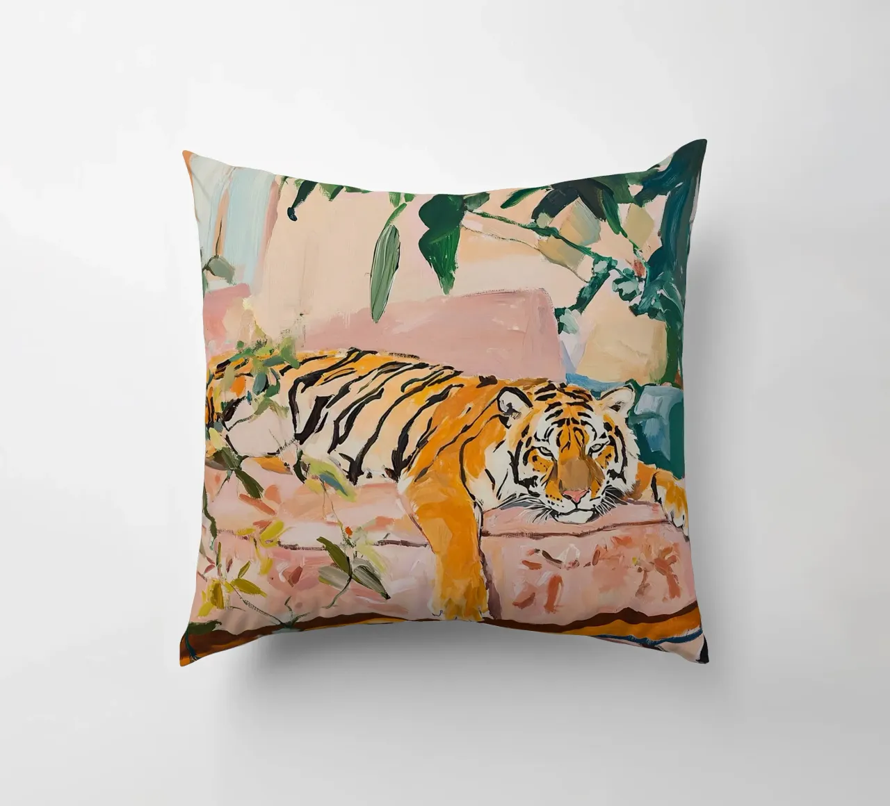 Una tigre sul divano cuscino da Nikis Art Studio
