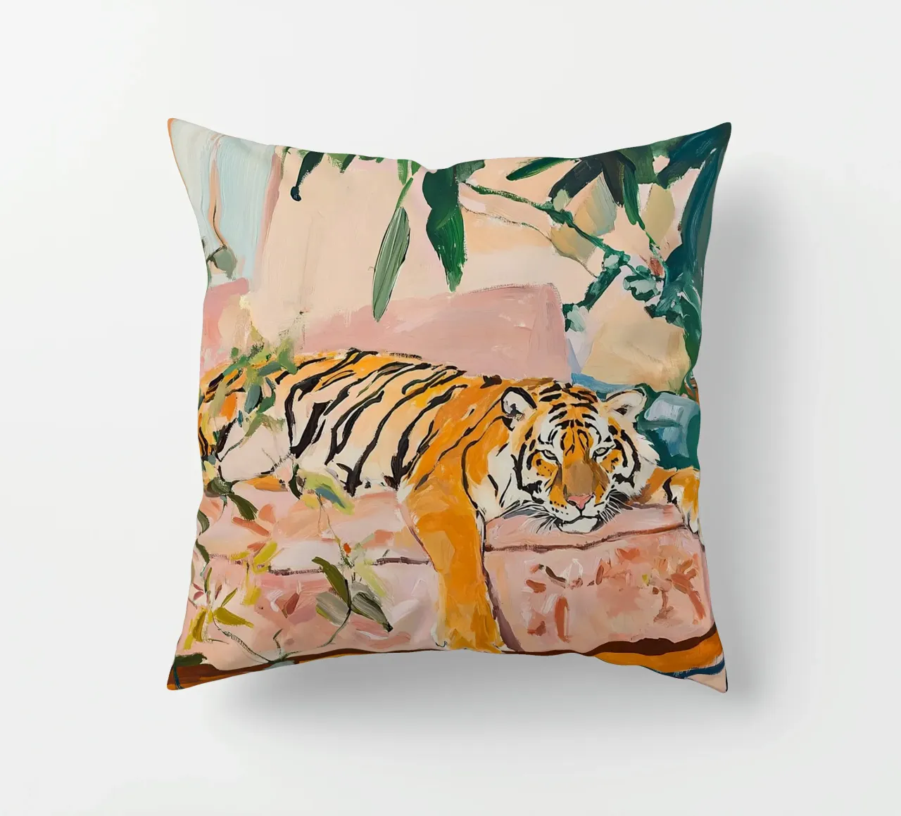 Una tigre sul divano cuscino da Nikis Art Studio