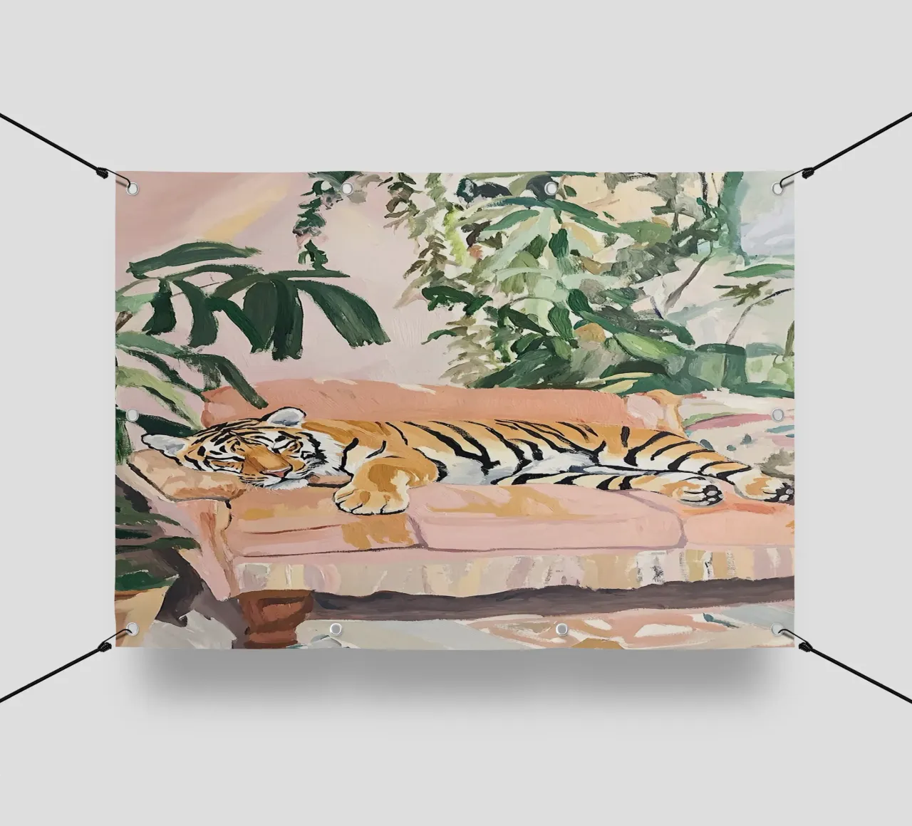 Una tigre dorme telo in pvc da Nikis Art Studio