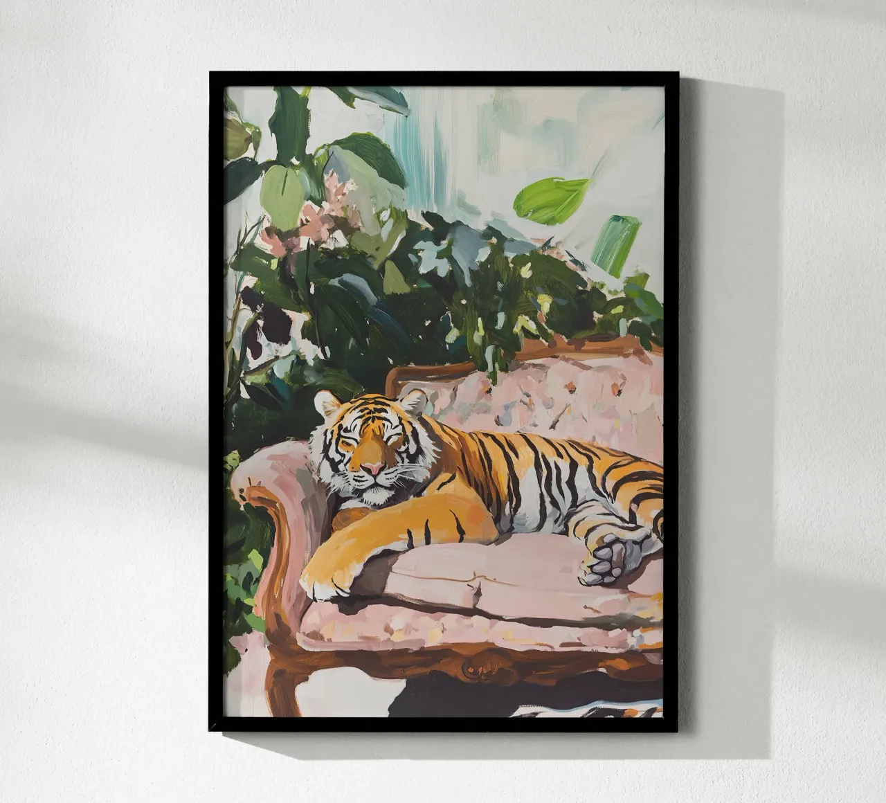 I brividi della tigre poster con telaio in legno da Nikis Art Studio