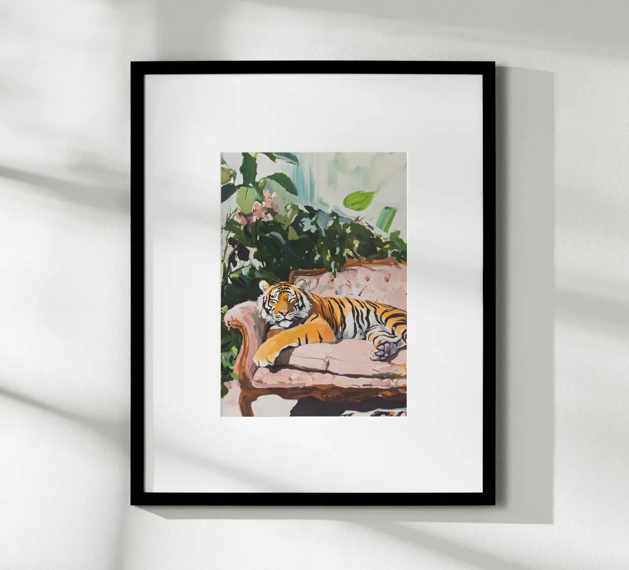I brividi della tigre poster con telaio in legno da Nikis Art Studio