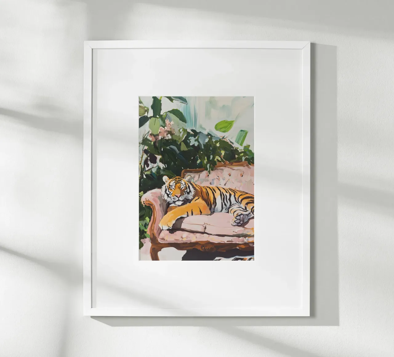 I brividi della tigre poster con telaio in legno da Nikis Art Studio
