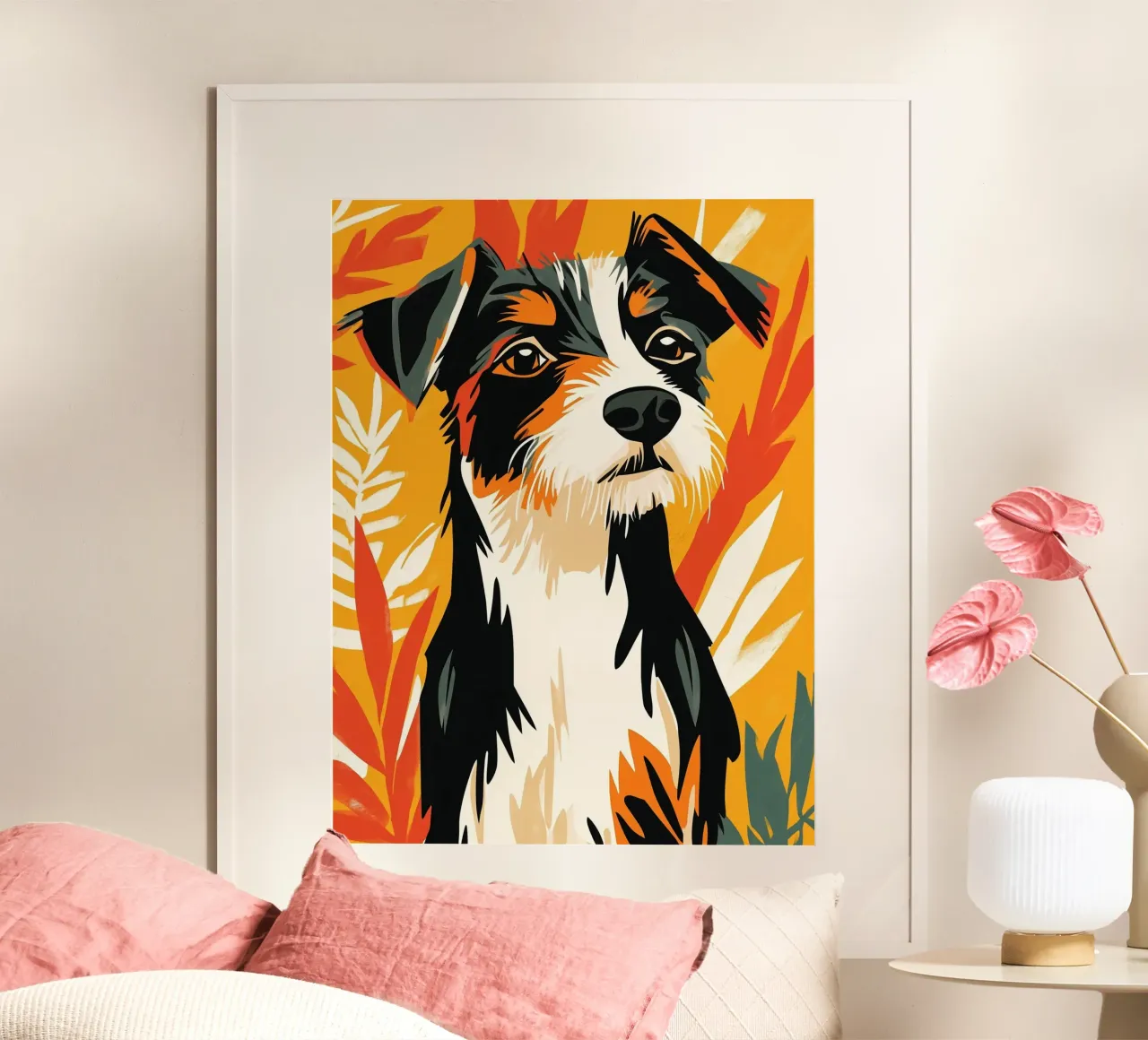 Rough-haired Parson-Russel Dog | Hunde-Portrait poster con telaio in alluminio da Autofocus