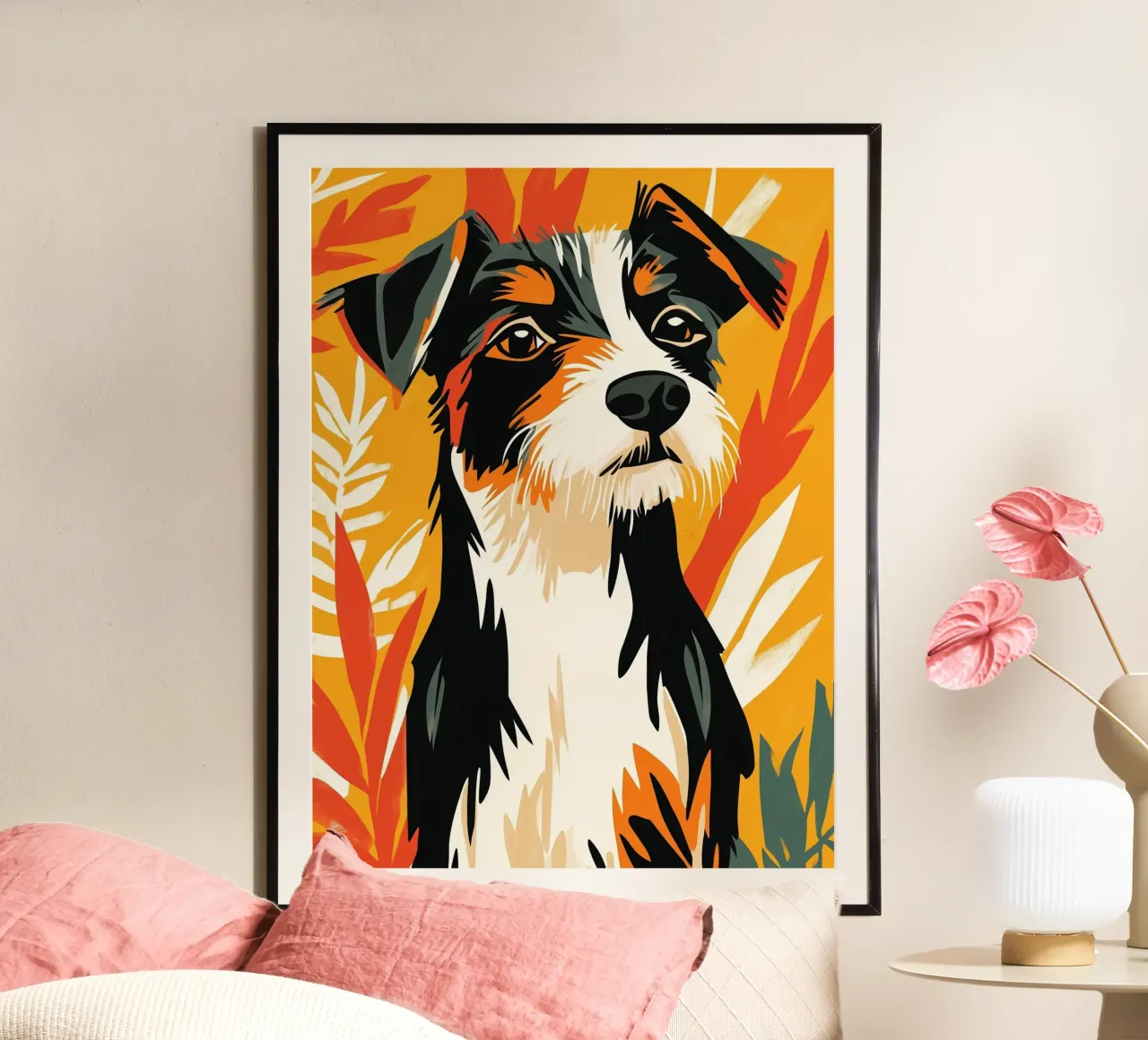 Rough-haired Parson-Russel Dog | Hunde-Portrait poster con telaio in alluminio da Autofocus