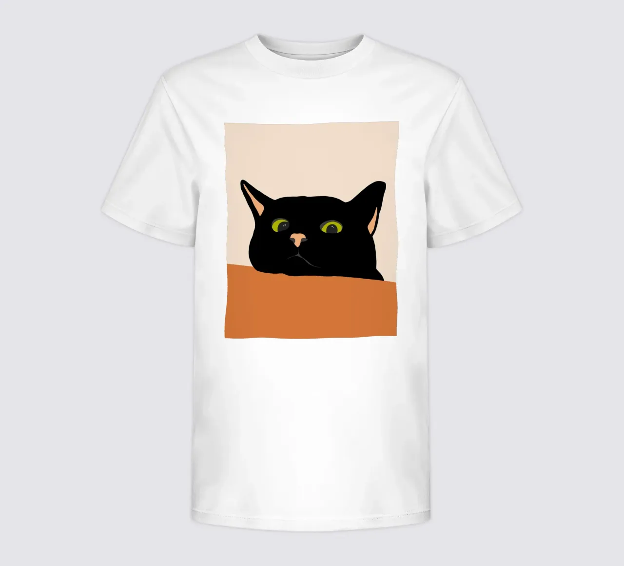 The Curious Cat, Pet Animals Cute Minimal Whimsical Painting kids t-shirt by 83oranges