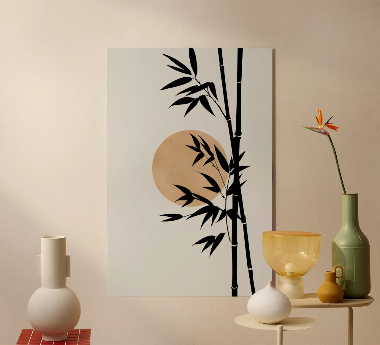 Bamboe bij zonsondergang acrylic glass by studiopicaprints