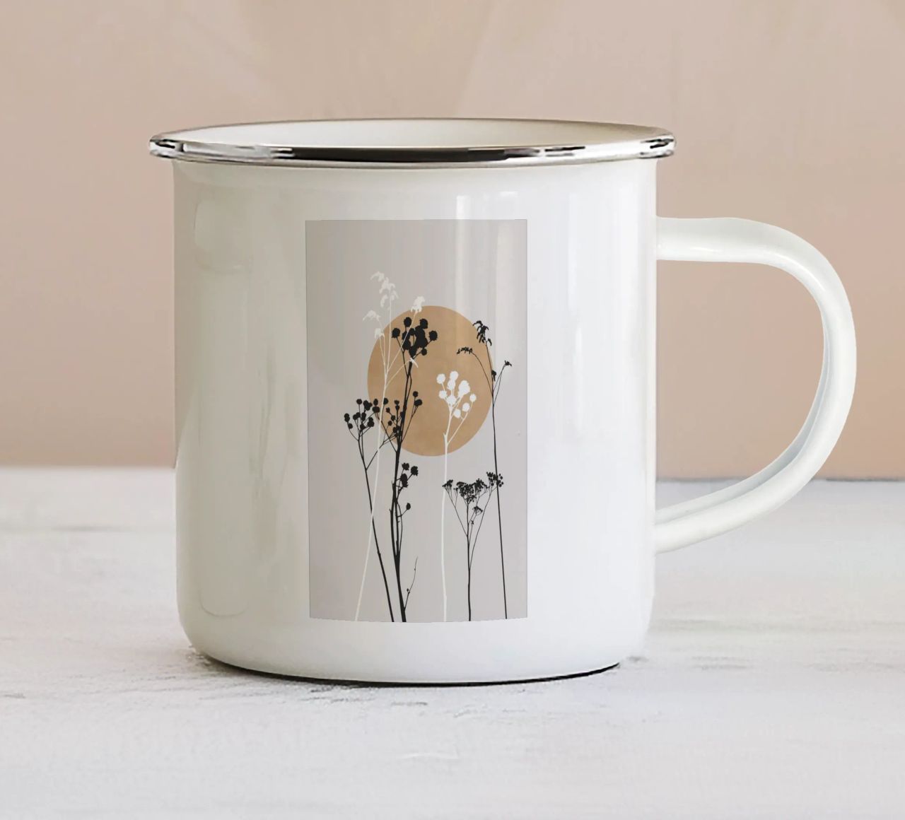 Bloemen zonsondergang tazza in smalto da studiopicaprints