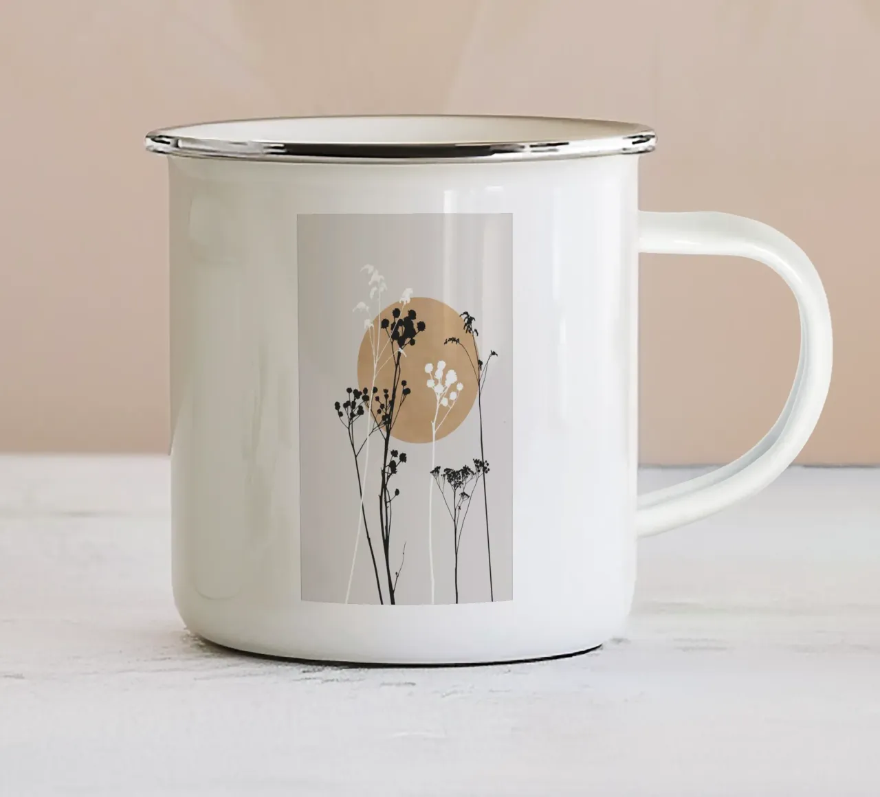 Bloemen zonsondergang tazza in smalto da studiopicaprints