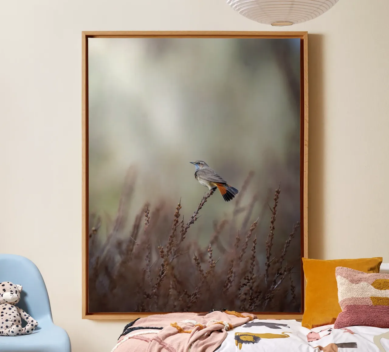 Bluethroat in the dunes canvas by Tom's Wildlife
