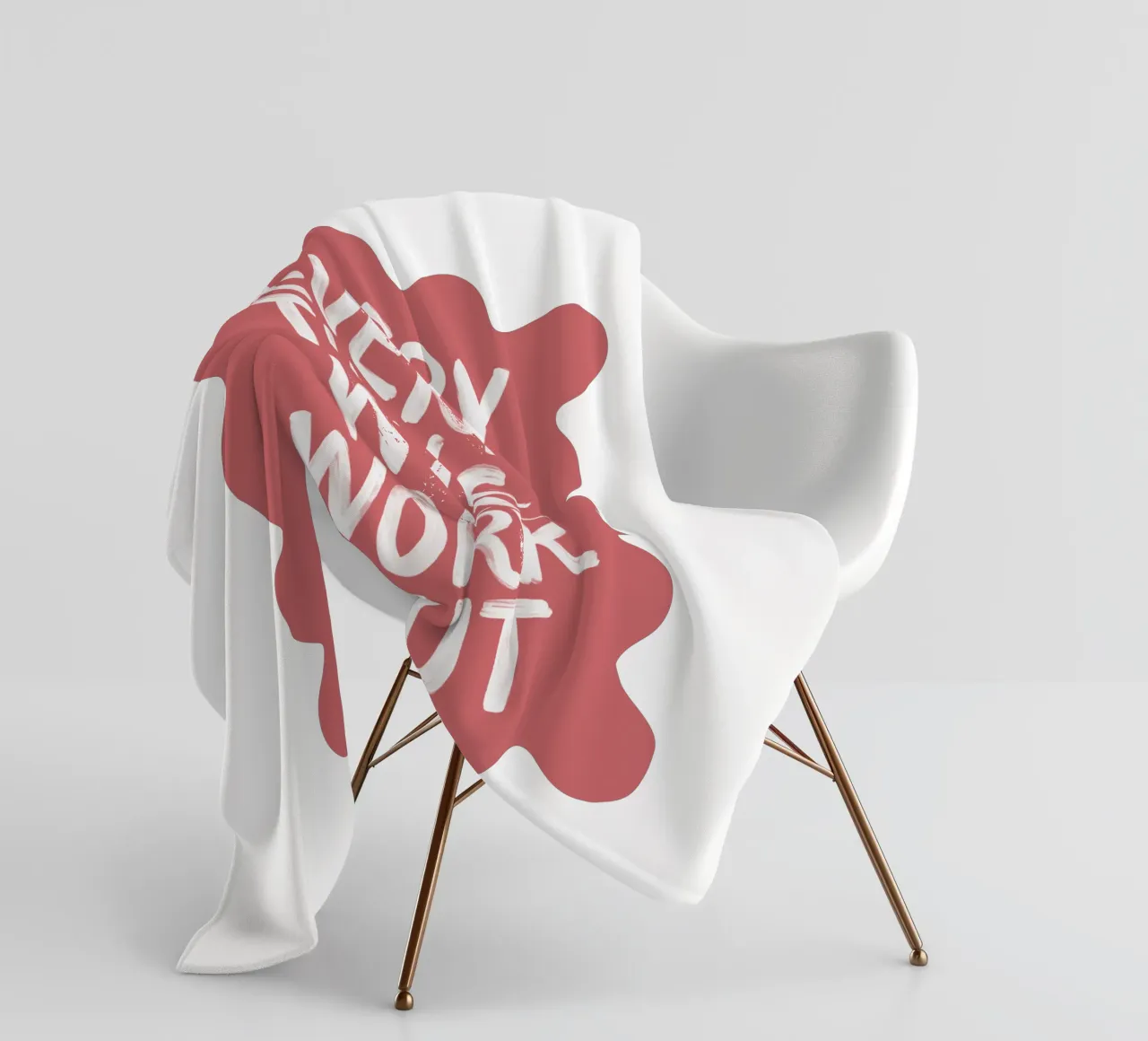 Everything Will Work Out Modern Pastel Raspberry Typography fleece blanket by THE MOTIVATED TYPE