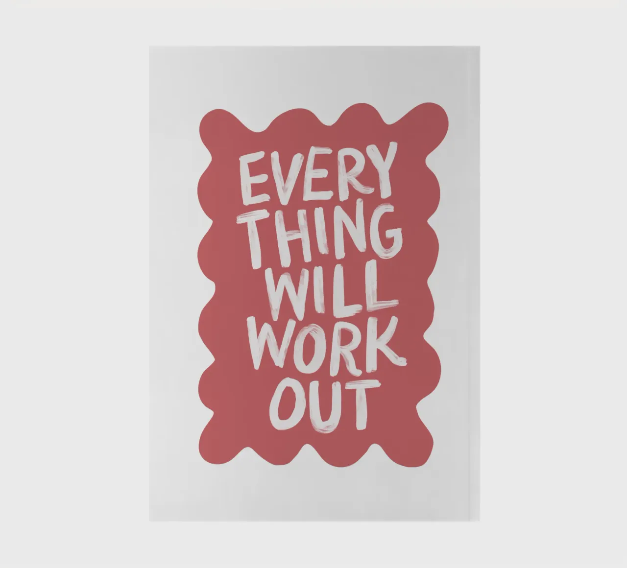 Everything Will Work Out Modern Pastel Raspberry Typography notebook by THE MOTIVATED TYPE