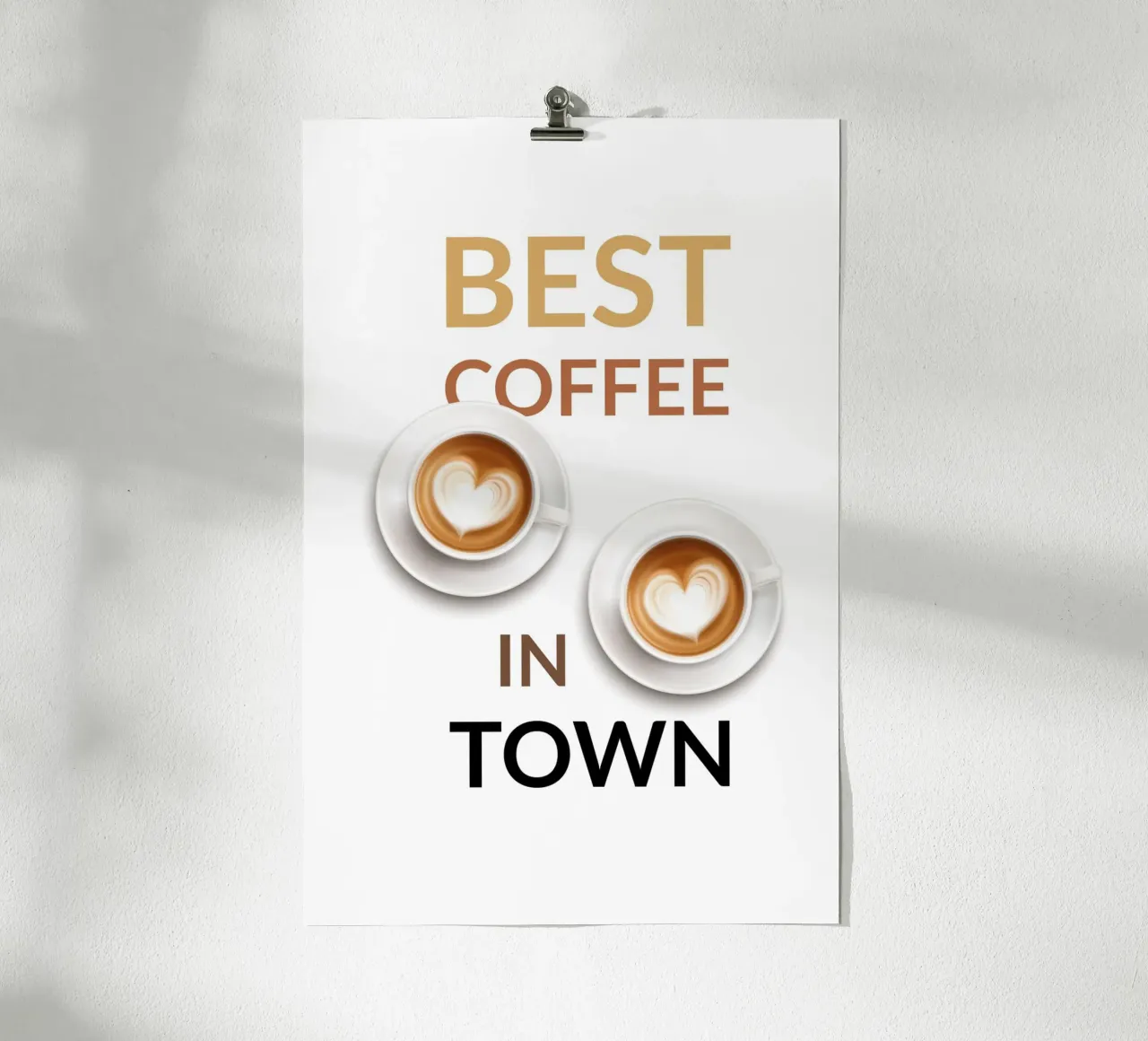 Le meilleur café de la ville poster avec cadre en bois de studiopicaprints