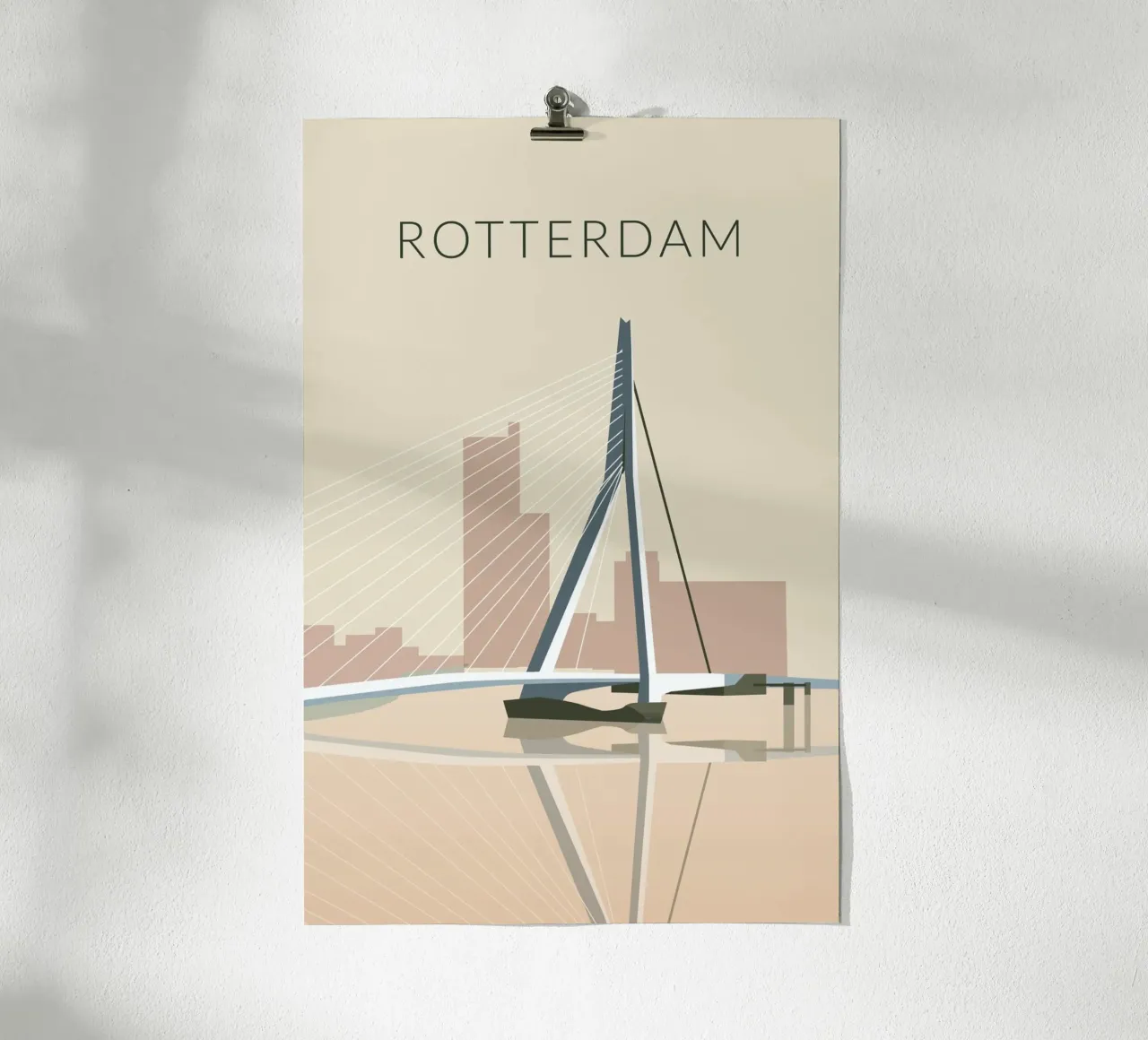 Erasmusbrug Rotterdam poster con telaio in alluminio da studiopicaprints