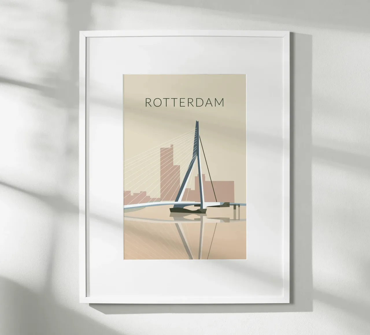 Erasmusbrug Rotterdam poster con telaio in alluminio da studiopicaprints