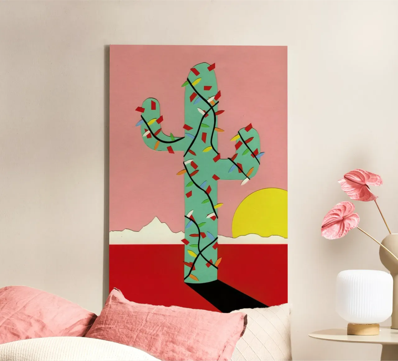 Christmas Cactus tela con Cornice a cassetta da Rosi Feist