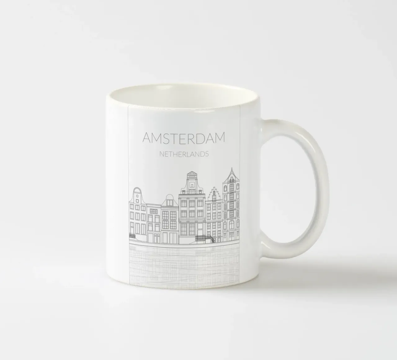 Case sul canale di Amsterdam tazza in ceramica da studiopicaprints