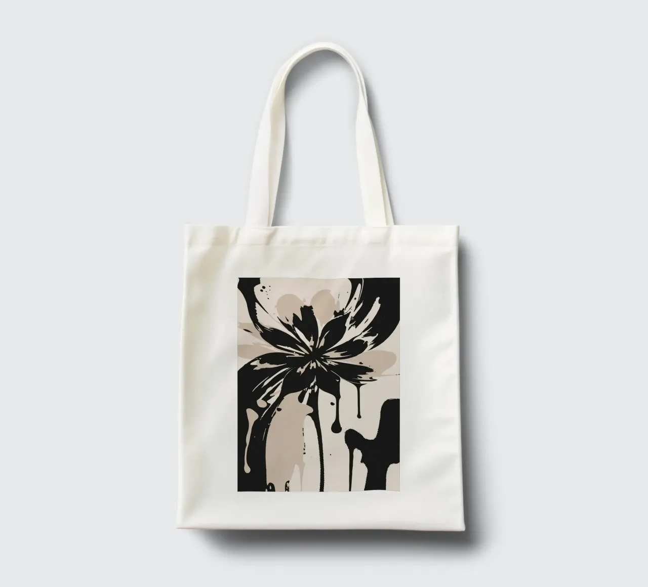 Ink flower art tote bag by studiopicaprints