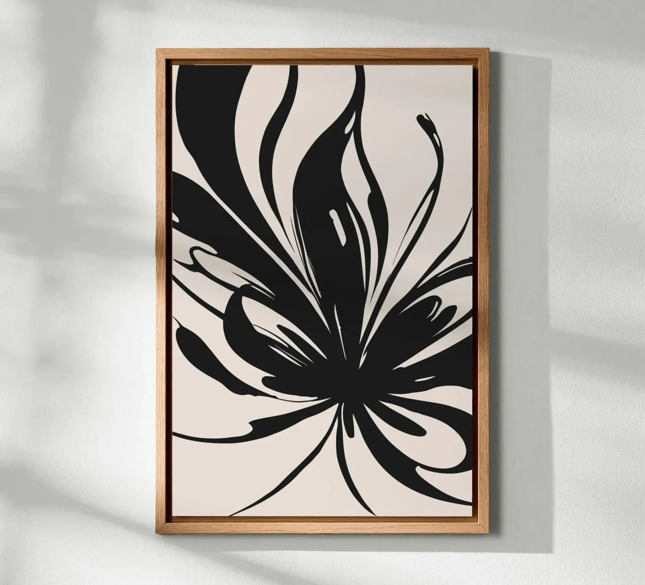 Ink flower print canvas with Floater frame by studiopicaprints